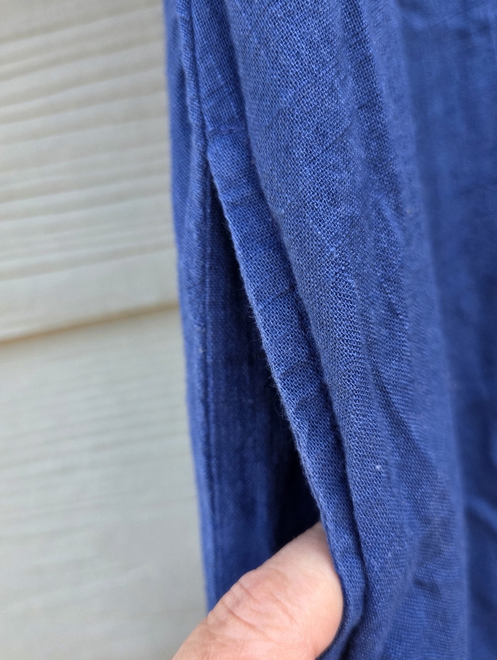 Margaux Riviera Blue Viscose Shirt Dress Eyelet Lace Trim Button Front Sz M/L - Picture 6 of 9